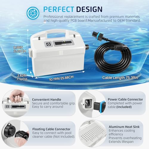 9995678 Fuente de alimentación con cable de repuesto para Dolphin Nautilus CC Plus, Premier, Apollo, Bio, Deluxe 5, DLX4, DX4, DX4S, DX5S, DX6, Edge, HD, M400, Neptune Plus, Prowler 830, Supreme M4 M5, Triton Plus, Wave 50 75 - 9995678-US-6