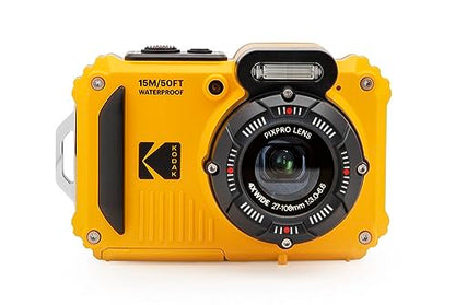 KODAK PIXPRO WPZ2 - Cámara digital resistente al agua de 16 MP, zoom óptico de 2.7 pulgadas, video LCD Full HD, amarillo