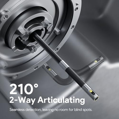 DEPSTECH Cámara endoscopio articulada de 10 pies con luz: boroscopio industrial articulado bidireccional de doble lente con pantalla de 4.5" y cable de serpiente, herramienta automotriz de cámara de inspección para pared, tubería, mecánico DS650DL-3m