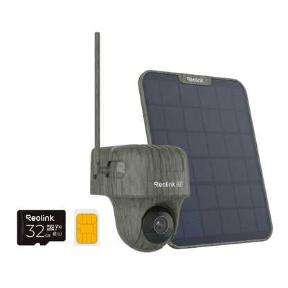 Reolink Go Ranger PT+SP Primera cámara de vigilancia para fauna silvestre 4K 4G LTE con visión panorámica de 360°. 4K 8MP Ultra HD Detección y reconocimiento de animales Alimentación por batería/solar Visión Nocturna sin brillo IP65