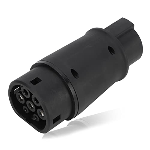 Adaptador de Carga EV, Tipo 1 a Tipo 2 Conector de Cargador EV Adaptador de Carga de Vehículos Eléctricos Protección IP54 16A 32A 230V Universal