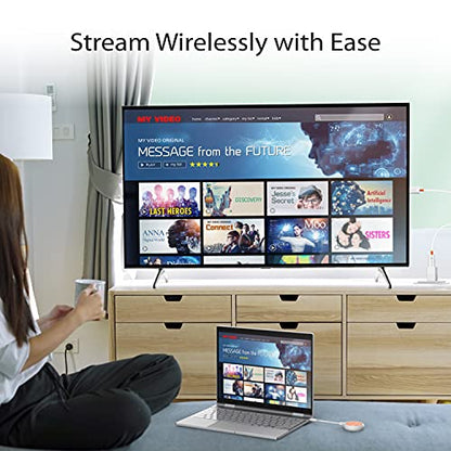 j5create ScreenCast - Transmisor y receptor de pantalla inalámbrico USB-C a HDMI, compatible con 1080p, adecuado para iPhone15, MacBook, iPad Pro, Chromebook, portátiles USB-C y Android (JVAW62)