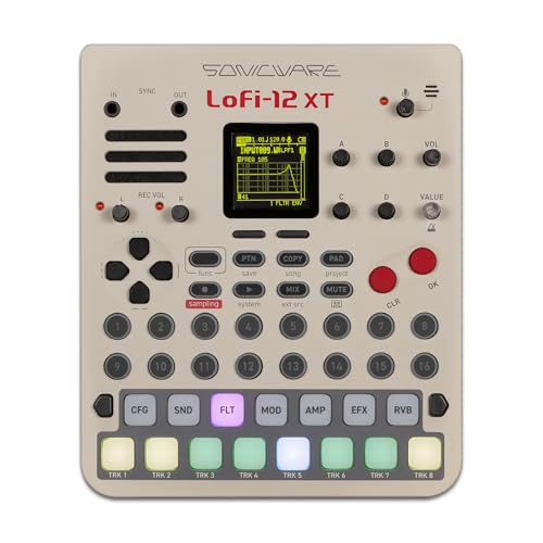 Lofi-12 XT Limited Retro Color [Muestreador digitalizado de baja resolución] Muestreo de sonido digital temprano de 12/24 kHz+modo de muestreador de 12 bits, compacto/ligero/alimentado por