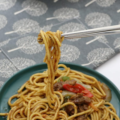 Palillos de acero inoxidable 304 reutilizables, de varios colores, ligeros, palillos de metal aptos para el lavavajillas – 5 pares - 033985217378