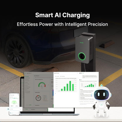 Autel MaxiCharger 	Maxi UW19LB02 Cargador de Vehículo Eléctrico (EV) de Nivel 2, hasta 80 Amperios de Carga Rápida Cargador EV Nivel 2, Nube Integrada con IA, Estaciones de Carga Interior/Exterior J1772, Cableado