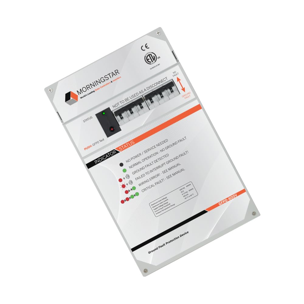 Morningstar - Dispositivo de protección contra fallas de tierra (GFPD-600V) para controladores de carga Tristar MPPT de 600 V, no requiere fusibles, instalación simple y flexible, diseñado en los