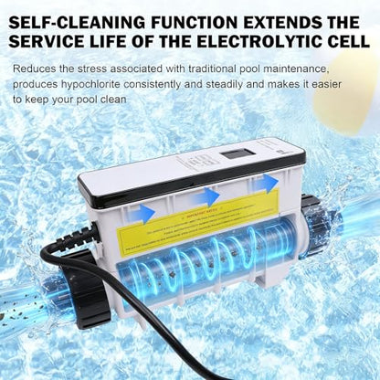 EC-520555 Generador de cloro de agua salada de células de sal mejorado, compatible con clorador de piscina Pentair IntelliChlor IC40, sistema de clorador de sal para piscinas enterradas de hasta
