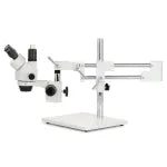 Microscopio estereoscópico trinocular con zoom AmScope SM-4TZ-144A-10M3 Serie SM-4, aumento de 3,5X a 90X, con 144 LED multizona y USB 3.0 de 10 MP
