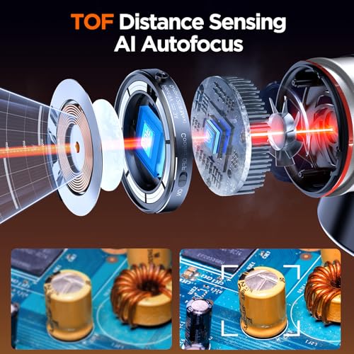 Elikliv Microscopio digital HDMI 4K Autofocus EM4K-AF, microscopio de soldadura de brazo flexible para adultos, microscopio de monedas de 10.1 pulgadas con luz de anillo, microscopios LCD de 52MP con