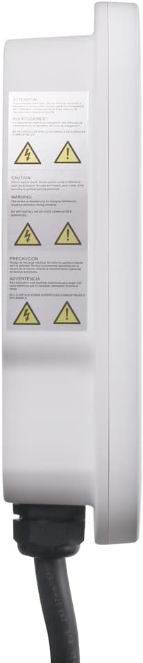 Leviton Level 2 Cargador eléctrico Inteligente para vehículo (EV) con Wi-Fi, 48 Amp, 208/240 Vac, Salida de 11.6 kW, Cable de 18 pies, estación de Carga Cableada, EV48W
