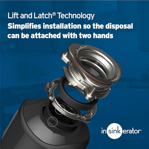 InSinkErator Badger 5 - Triturador de basura, serie estándar de 1/2 HP, triturador de residuos de alimentos de alimentación continua, negro, juego de 1