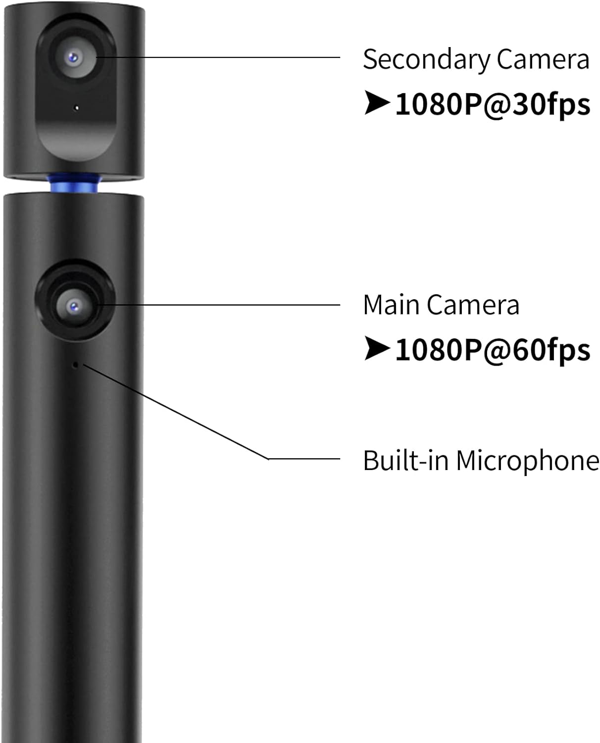 CZUR Cámara web dual Halo X Pro para PC, cámara web 1080P con micrófono, cámara USB para computadora, vista de 90°, Plug & Play, compatible con Windows y Mac; para Skype/TikTok/YouTube/Yahoo Messenger