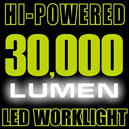 PowerSmith - Luz de trabajo LED de doble cabeza de 30.000 lúmenes con 80 pulgadas Soporte de trípode ajustable de metal y cable de alimentación con conexión a tierra de 10 pies  PWLD300T