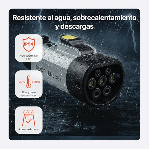 Adaptador de Carga Tesla NACS a Tipo 2 para Autos eléctricos, Conector 32A, PC+ABS Resistente, Compacto y Seguro, Compatible con Estaciones Tesla