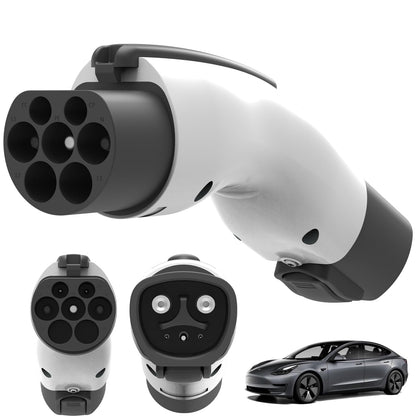 Adaptador Tesla a GB/T, Convertidor de Carga EV 7KW 32A, Compatible con BYD/JAC y Otros Vehículos Eléctricos con Conector GB/T, Bloqueo de Seguridad, Accesorios para Auto Eléctrico