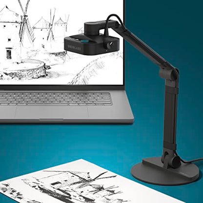 OKIOCAM X1 4K Ultra HD Cámara de documentos de modo dual y cámara web - Luz LED, micrófonos integrados, enfoque automático, formato A3 Ledger - Funciona con Zoom, Google Meet OBS, equipos -