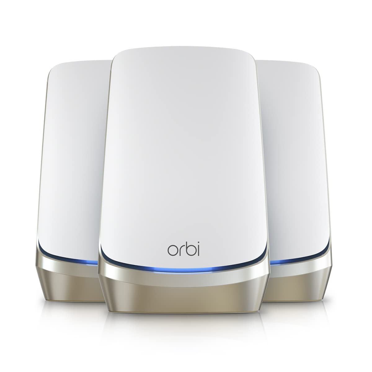 NETGEAR Orbi Quad-Band WiFi 6E Mesh System (RBKE963), enrutador con 2 extensores de satélite, cobertura de hasta 9000 pies cuadrados, 200 dispositivos, puerto de Internet de 10 gig, AXE11000 802.11