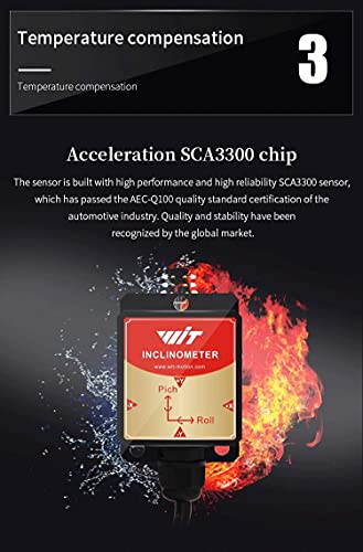 [Acelerómetro de grado militar + inclinómetro] HWT905-TTL MPU-9250 giroscopio de 9 ejes+ángulo (XY precisión de 0.05°)+brújula digital con filtro Kalman, temperatura y compensación de magnetómetro, impermeabilidad IP67