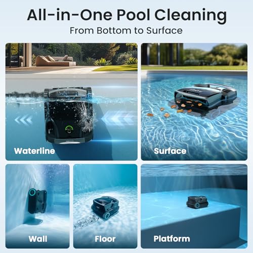 Aiper Scuba X1 Pro Max - Robot aspirador de piscina y robótico para piscina con succión de 8,500 GPH, mapeo de piscina, filtración ultrafina de 3 μm, estacionamiento inteligente de superficie, para todas las piscinas enterradas, gris
