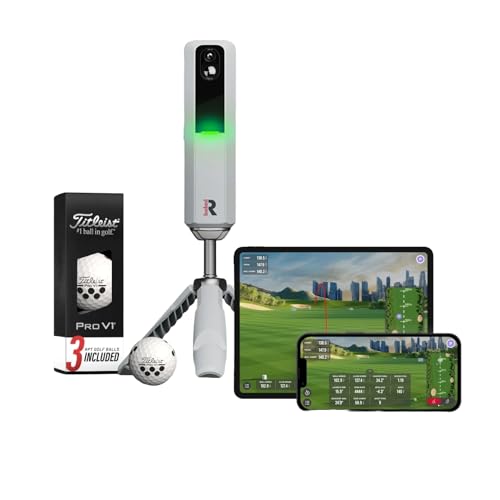 Rapsodo - Monitor de lanzamiento de golf MLM2PRO, simuladores para el hogar y entrenamiento, monitor de lanzamiento móvil para análisis de swing de golf, medidas de velocidad de giro y eje, rastreador y analizador de oscilación MLM2PRO PROV1