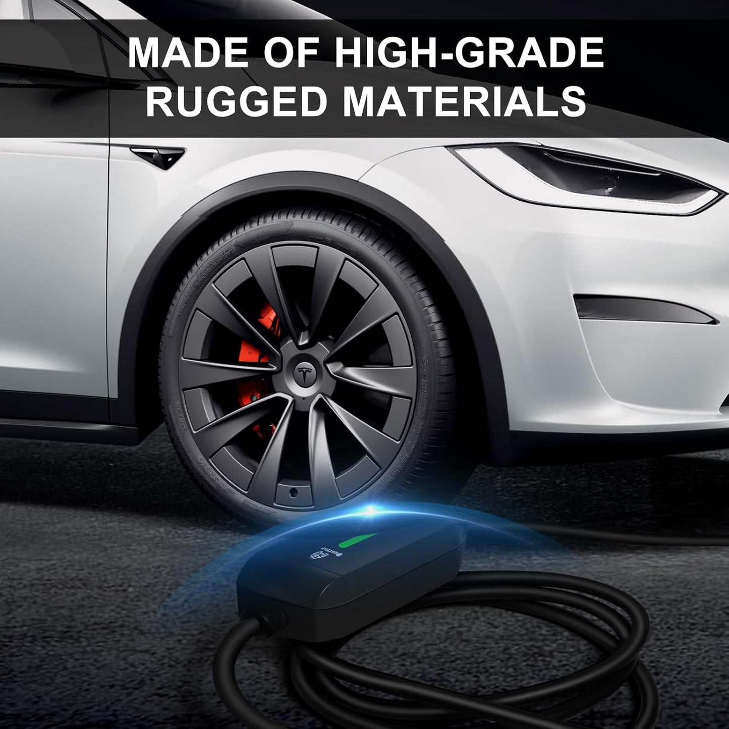 Leisure Stay Cargador portátil para vehículos eléctricos Tesla, Certificado etl, Carga rápida de 7.65M, Impermeable ip65, Compatible con Camiones 3 / X/y/Cyber (LV2 14-50 (Black 32A-40A))
