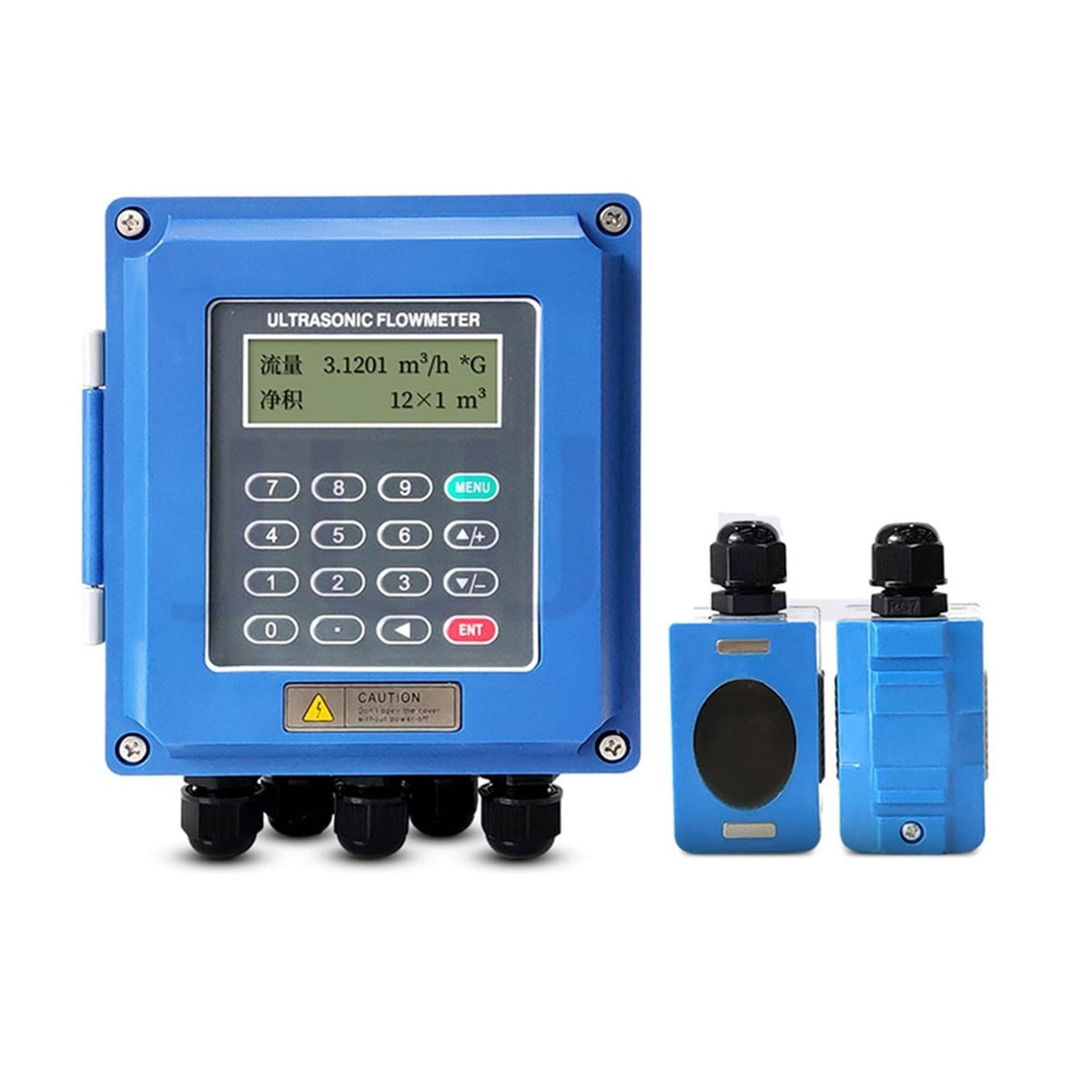 Caudalímetro ultrasónico de montaje en pared TUF-2000B con transductor de flujo (modelos TS-2, TM-1 o TL-1) para tuberías de cobre/PVC (DN50-DN700 mm); baja tasa de error, apto para uso en exteriores (modelo TM-1, DN50-700)