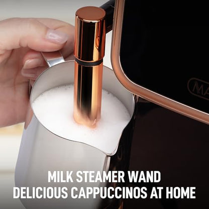 Zulay Kitchen Magia Clasica - Máquina de café espresso totalmente automática con molinillo - Cafetera con visualización táctil con operación de un solo toque, sistema de espuma de leche para leche,