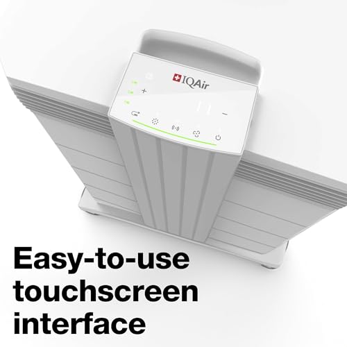 IQAir HealthPro Compact XE - Purificador de aire – Filtración compacta HyperHEPA para habitaciones de hasta 1240 pies cuadrados – Alérgenos, humo, polvo, moho, caspa de mascotas, hecho en Suiza - Large Room - A,Large Room - B,Paquete de 1 # 121.AA.11.02