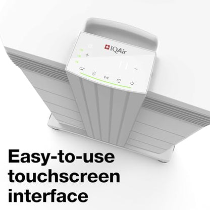 IQAir HealthPro Compact XE - Purificador de aire – Filtración compacta HyperHEPA para habitaciones de hasta 1240 pies cuadrados – Alérgenos, humo, polvo, moho, caspa de mascotas, hecho en Suiza - Large Room - A,Large Room - B,Paquete de 1 # 121.AA.11.02