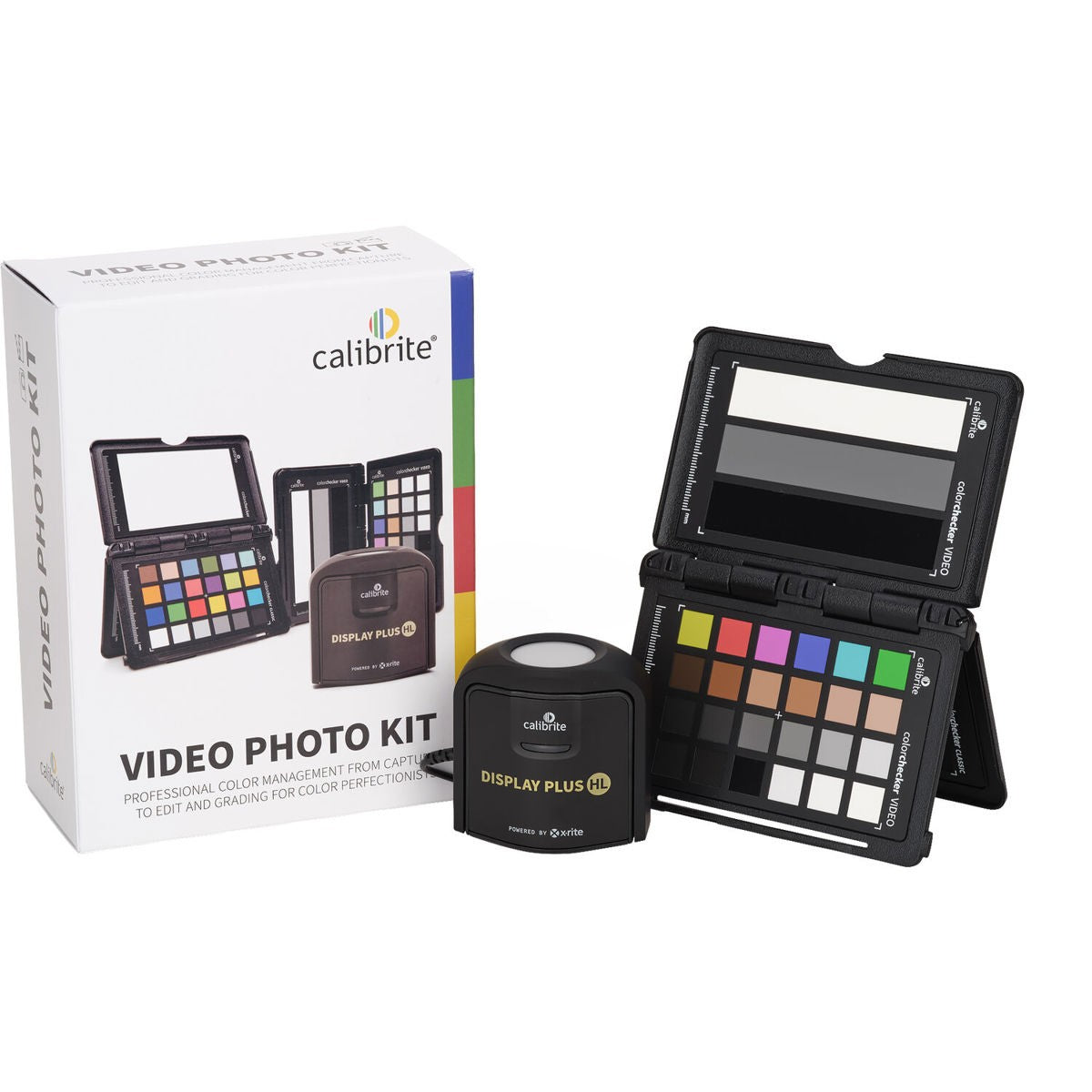 Kit de fotografía de vídeo Calibrite con pantalla, colorímetro HL y ColorChecker Pass CBCCPLHLPPV