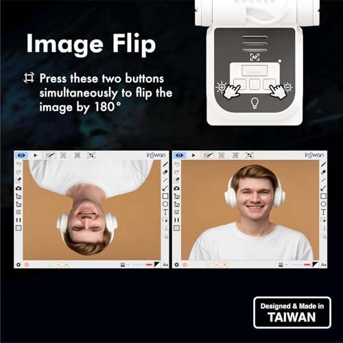 INS-Flip 4 4K USB Cámara portátil de documentos, cámara web/visualizador, 13MP Ultra HD, diseño plegable, enfoque automático, micrófono, LED, compatible con Mac OS, Windows, iPad, Chromebook