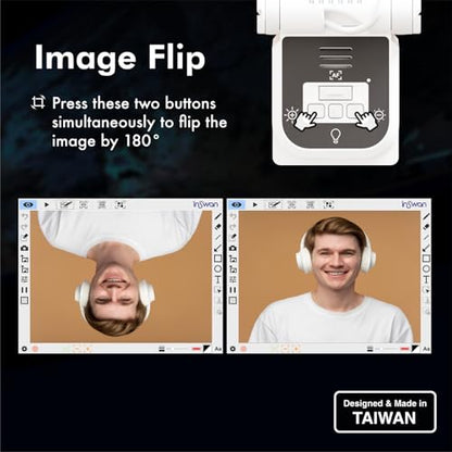 INS-Flip 4 4K USB Cámara portátil de documentos, cámara web/visualizador, 13MP Ultra HD, diseño plegable, enfoque automático, micrófono, LED, compatible con Mac OS, Windows, iPad, Chromebook