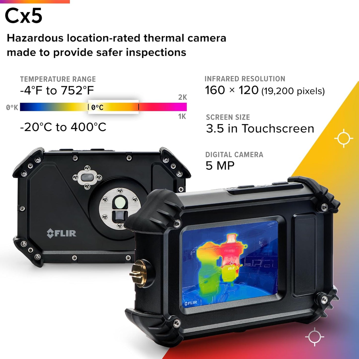 FLIR Cx5 ubicación peligrosa clasificó la cámara de la toma de imágenes térmica con Wifi: cámara infrarroja de alta resolución - 89401-0203