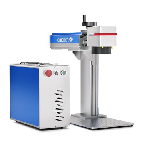 OMTech Grabador láser de fibra de 20 W, máquina de grabado láser compatible con LightBurn con puntero de punto rojo, máquina de grabado láser de estado sólido de 4.3 x 4.3 para metal, aluminio, acero LYF-20W
