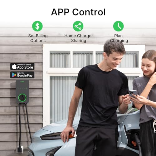 Autel Cargador EV Nivel 2 40 Amperios Hogar Inteligente AI para Vehículo Eléctrico (EV) con Wi-Fi y Bluetooth, EVSE con Funda Integrada y Cable de 25 Pies NEMA 14-50 Enchufe (Gris Oscuro) #106000764
