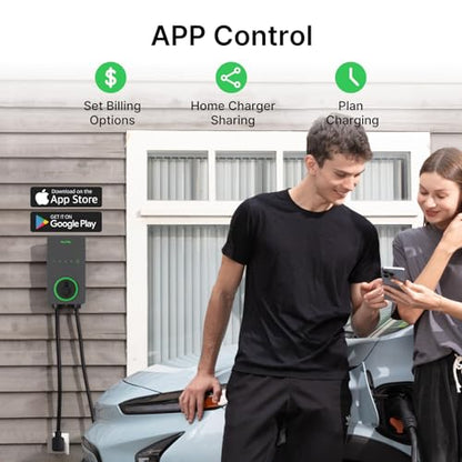 Autel Cargador EV Nivel 2 40 Amperios Hogar Inteligente AI para Vehículo Eléctrico (EV) con Wi-Fi y Bluetooth, EVSE con Funda Integrada y Cable de 25 Pies NEMA 14-50 Enchufe (Gris Oscuro) #106000764