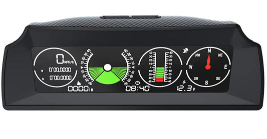 Inclinómetro para automóvil para ángulo de inclinación y rodadura, medidor de inclinación, medidor de inclinación de nivel con velocímetro GPS HUD y brújula para vehículos todoterreno universales