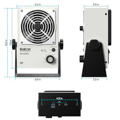 BAKON Ventilador de iones antiestático BK5600S, Ventilador eléctrico iónico, Eliminador estático, Mantenimiento de fabricación electrónica, Laboratorio de investigación científica, Embalaje de chips para eliminar la electricidad estática