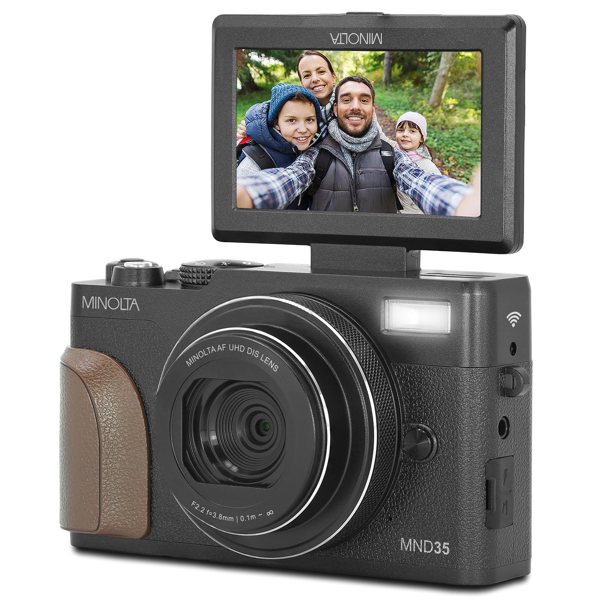 Minolta MND35 64MP 4K Ultra HD Wi-Fi Cámara digital, color negro MND35-BK