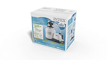 Intex Bomba de filtro de arena y sistema de agua salada para piscinas de hasta 15,000 galones, Krystal Clear - Control automático de algas y limpieza de piscinas sobre el suelo