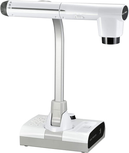 Elmo Presentador visual STEM-CAM modelo 1379 TT-12W, cámara de documentos con zoom de 192x (12x óptico/16x digital), sensor CMOS de 1/2.3", 3.4 megapíxeles, 30 fps, entrada y salida HDMI, RGB, USB