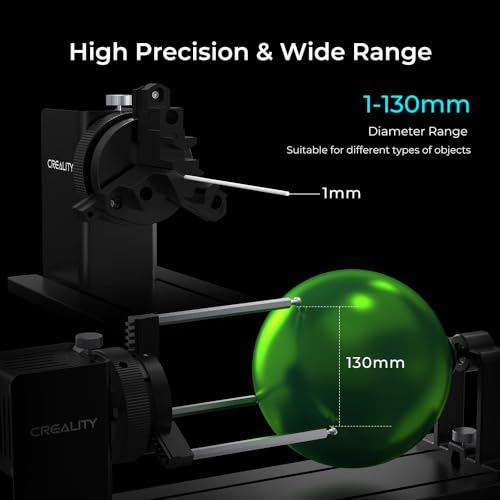 Creality Kit rotativo Pro, rodillo giratorio láser 3 en 1, accesorios de grabado multifunción para grabador láser, mandíbula giratoria para grabar copa de vino, bate de béisbol, anillo y la mayoría de