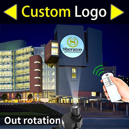 Proyector GOBO con logotipo LED de 120 W, Ip67, luz de efecto DJ impermeable, incluye GOBO de vidrio personalizado gratuito para proyectar imagen para hotel, empresa, tienda, boda,