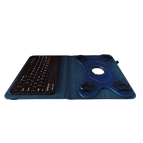 Navitech Funda de teclado Bluetooth rotacional azul compatible con Lenovo Yoga Tab 3 Pro 10