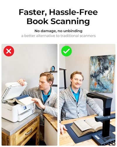 CZUR ET MAX - Escáner profesional de libros, cámara de documentos de 38 MP, plano de curva láser, escáner de documentos USB de alta velocidad, OCR de más de 180 idiomas, captura A3, soporte HDMI, para