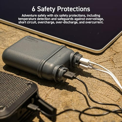 ELECOM NESTOUT - Cargador de energía resistente de 15000 mAh, cargador para exteriores, 32 W USB-C de carga rápida, resistente al agua, IP67, duradero, a prueba de golpes, paquete de batería para