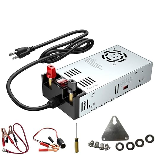 Anbull - Convertidor de 110 V a 12 V con interruptor de encendido/apagado, convertidor de transformador adaptador SMPS de 110 V CA a 12 V CC, fuente de alimentación máxima de 50 A, 600 W y 12 V