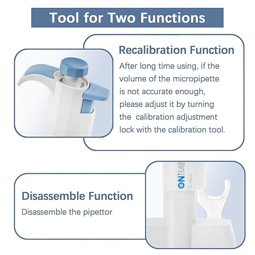 ONiLAB Micropipeta de laboratorio, pipetas multicanal de 8 canales de volumen ajustable, 50-300μl