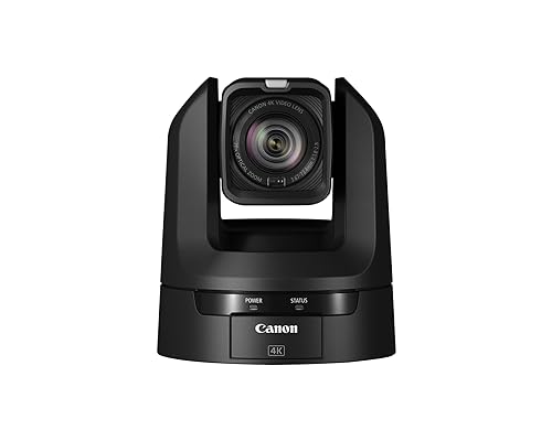 Canon CR-N100 PTZ Cámara (Negro), Zoom óptico de 20x, Video 4K UHD, Producciones Profesionales, Casa de Adoración, Educación, Broadcast, Corporativo MFR #6527C001