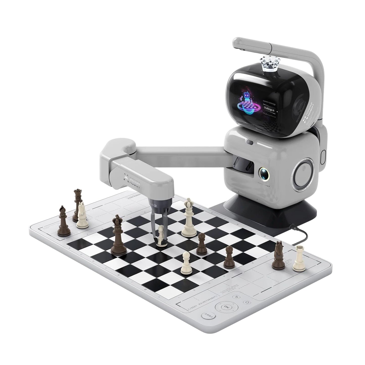 Robot de ajedrez AI RC3G-N con brazo robótico tablero de ajedrez electrónico para computadora, 25 niveles de IA, más de 1200 ejercicios, entrenador de final, reproducción de juegos clásicos